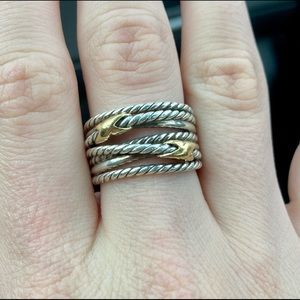 David Yurman Double X Crossover Ring - Size 6.5